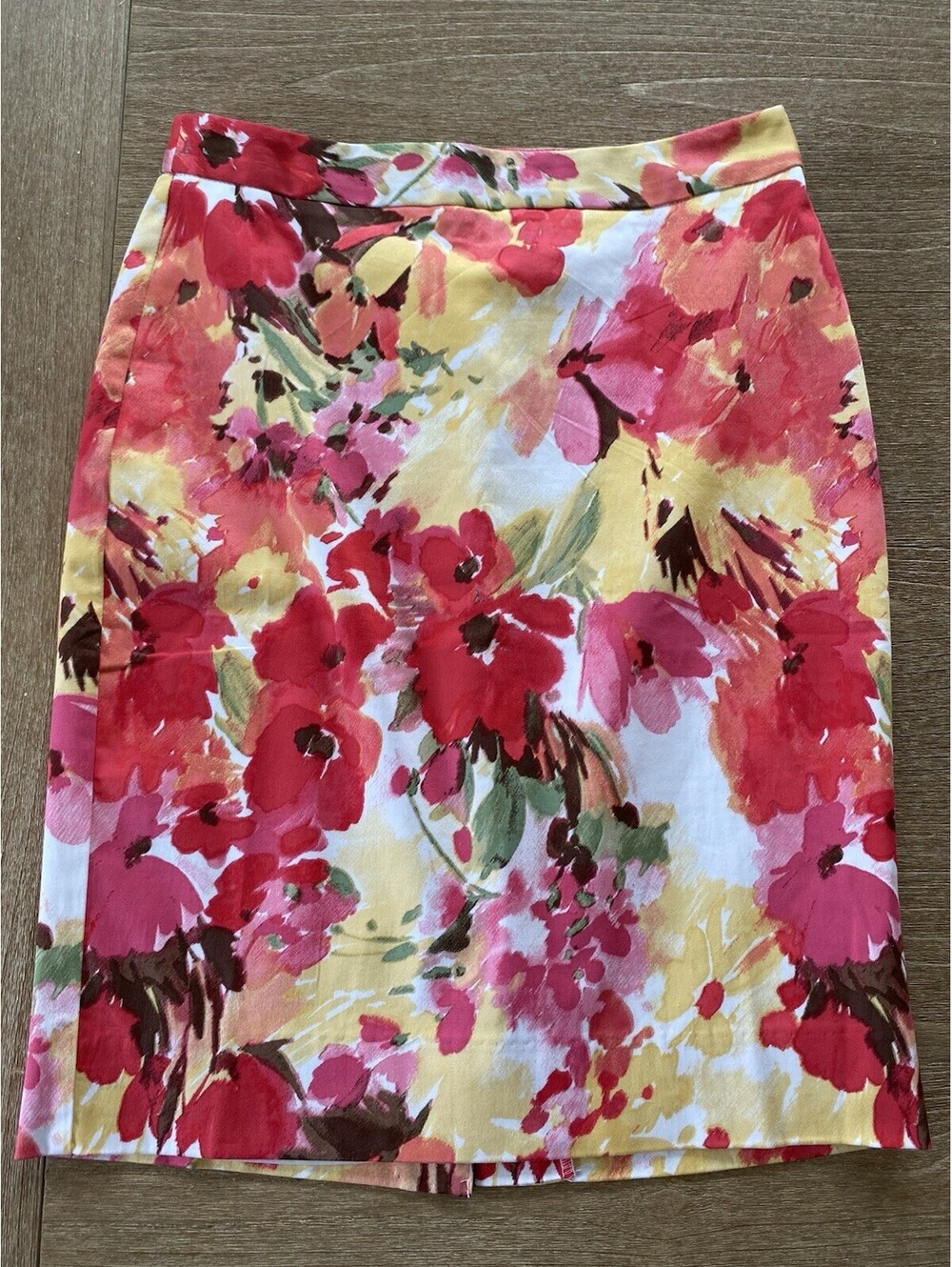 Charter Club Pink Multicolor Floral Print Knee Length Skirt Women's Petite 2P